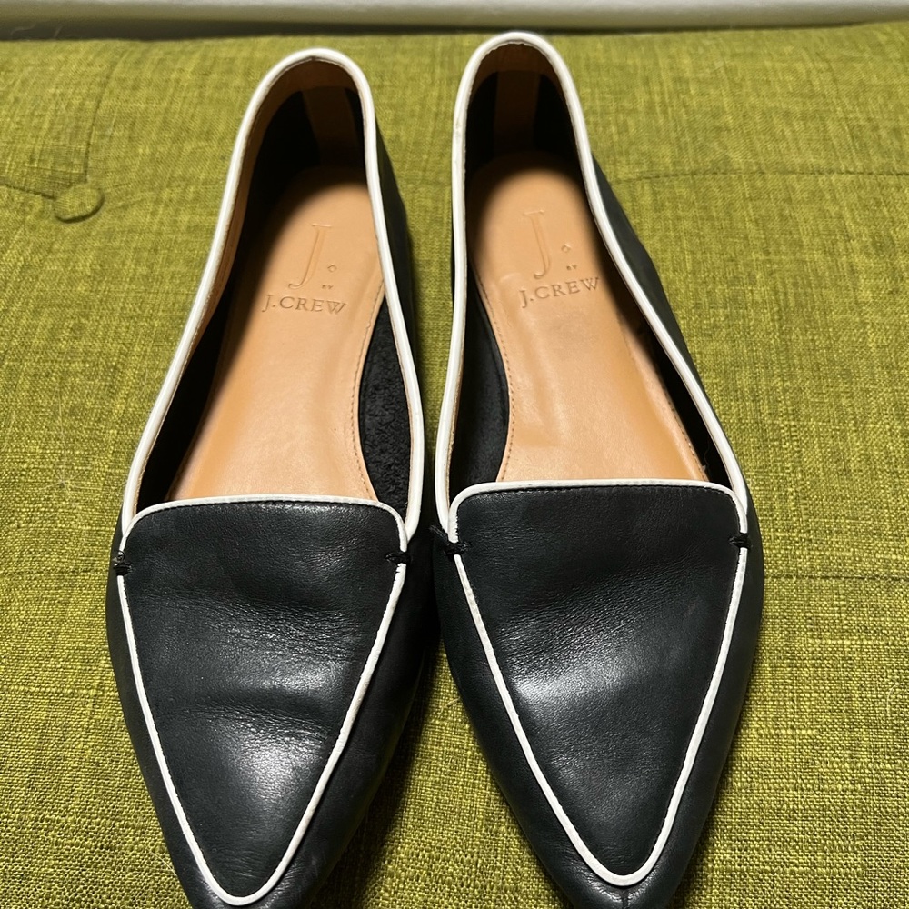 J. Crew black leather flats